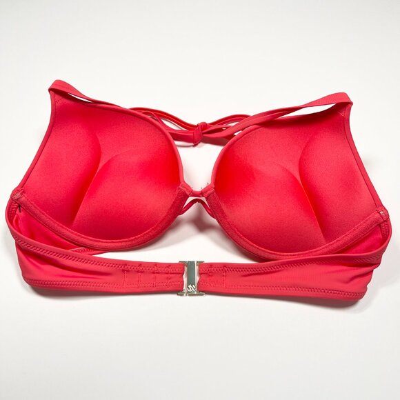 Victoria Secret 32B Bombshell Push Up Bikini Top Add 2 Cups Halter Pink Island - Picture 7 of 9